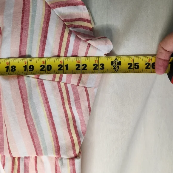 True Craft Striped Red, Pink, Blue and White Womens 3x Lined Dress. Babydoll - Picture 6 of 9